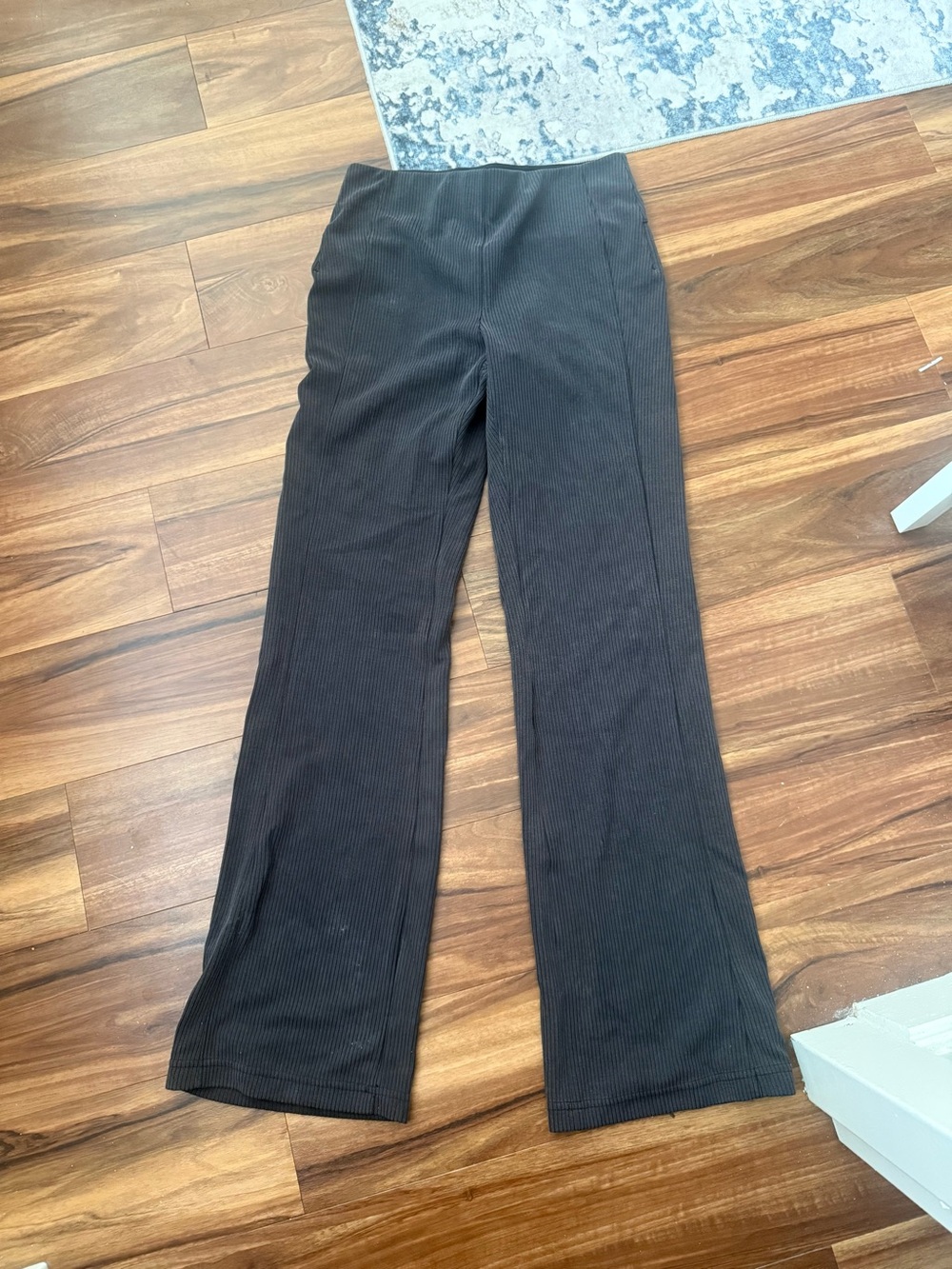 lululemon athletica Gray Ribbed Flare Leggings